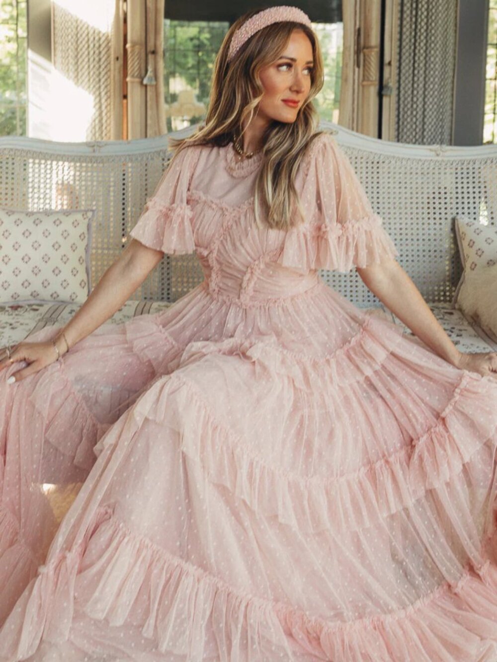 Ivy City Co Whimsical Dress in Blush